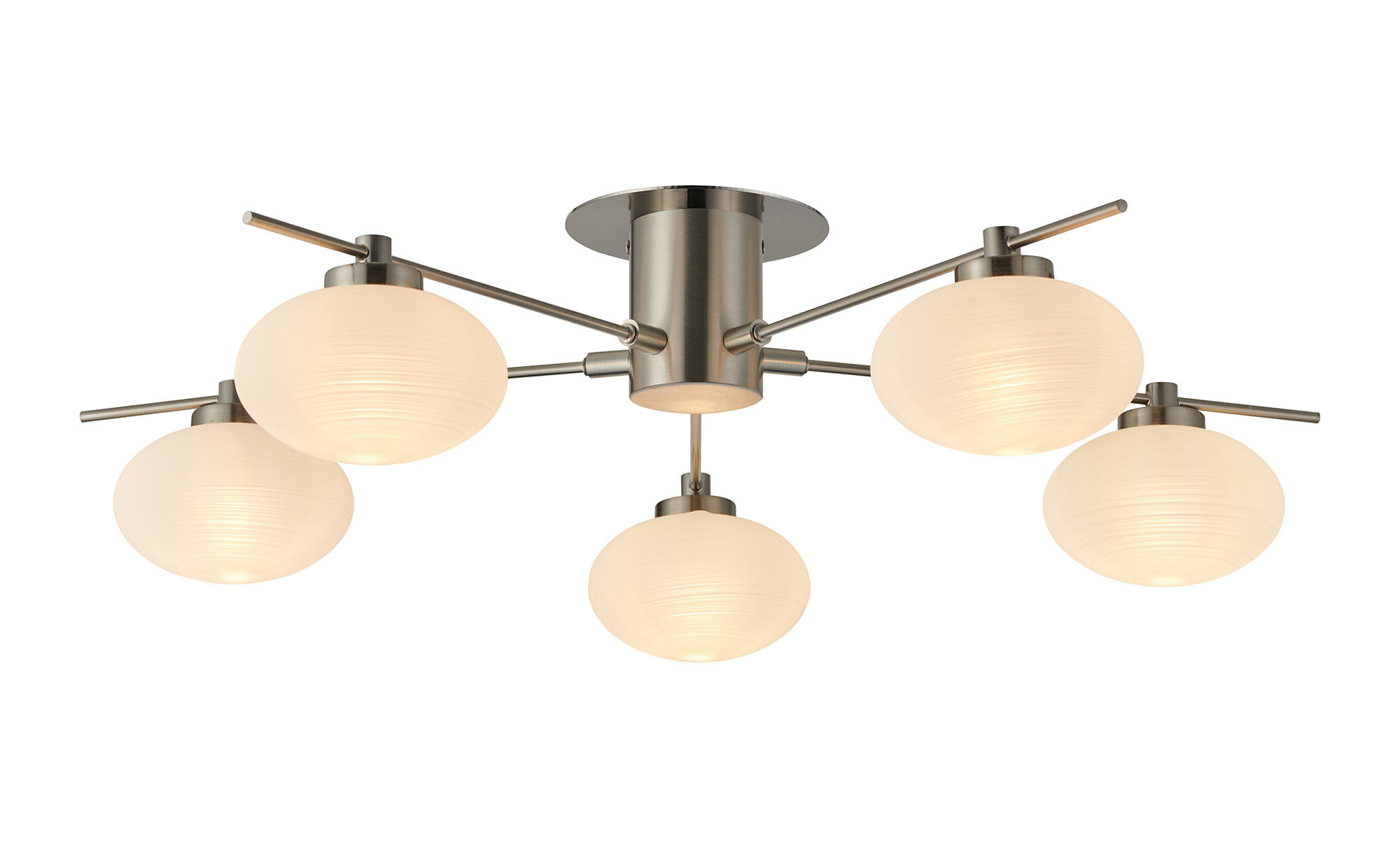 Addie Satin Nickel Ceiling Lights Deco Multi Arm Fittings